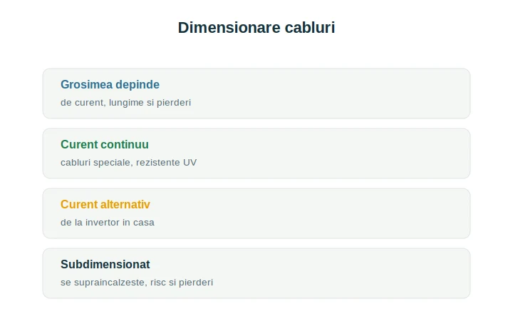 Cablu fotovoltaic dimensionare: factorii care determină grosimea corectă