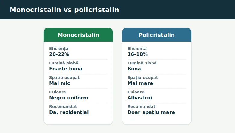 Monocristalin vs policristalin: panouri monocristaline vs policristaline: comparație